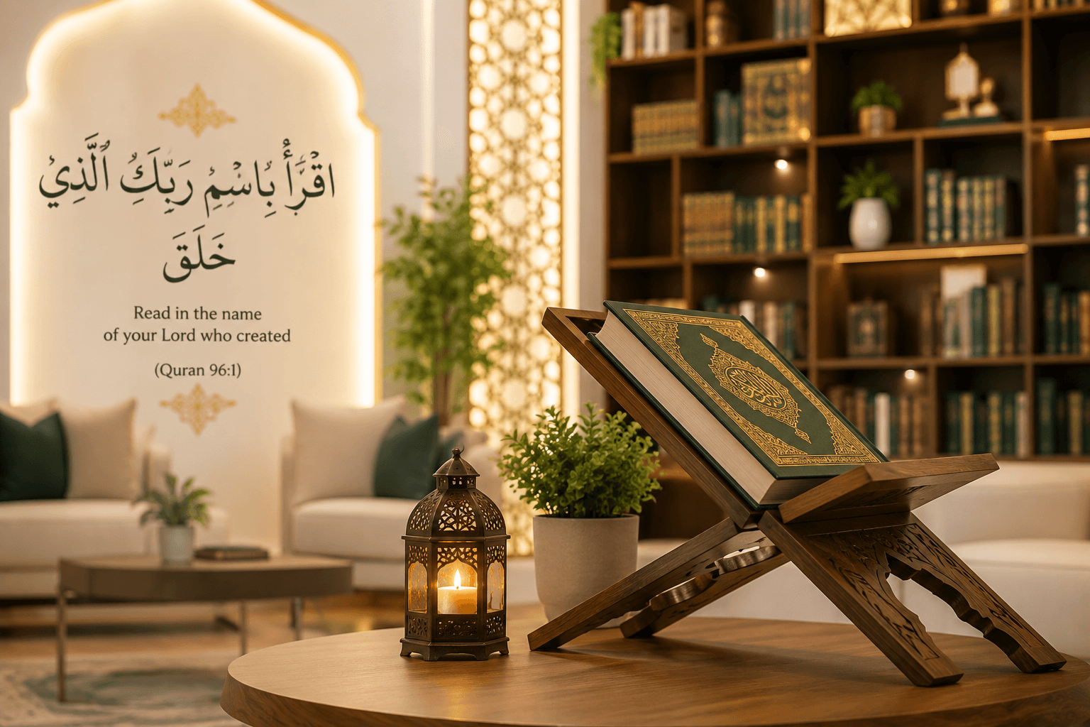 Happy student learning Quran